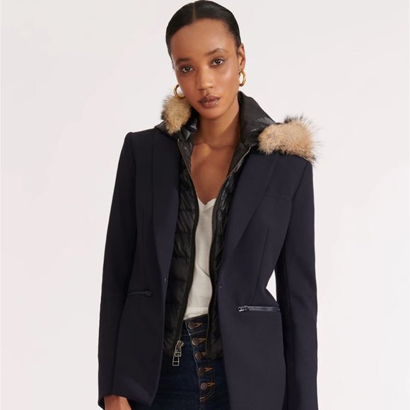 Veronica Beard Fur Lined Hoodie Puffer Vest DICKEY - Picture 7 of 8